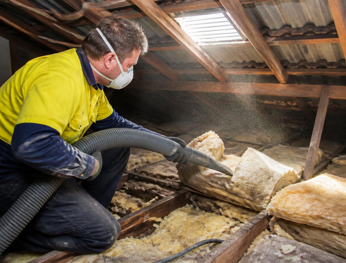 Insulation removal in progress
